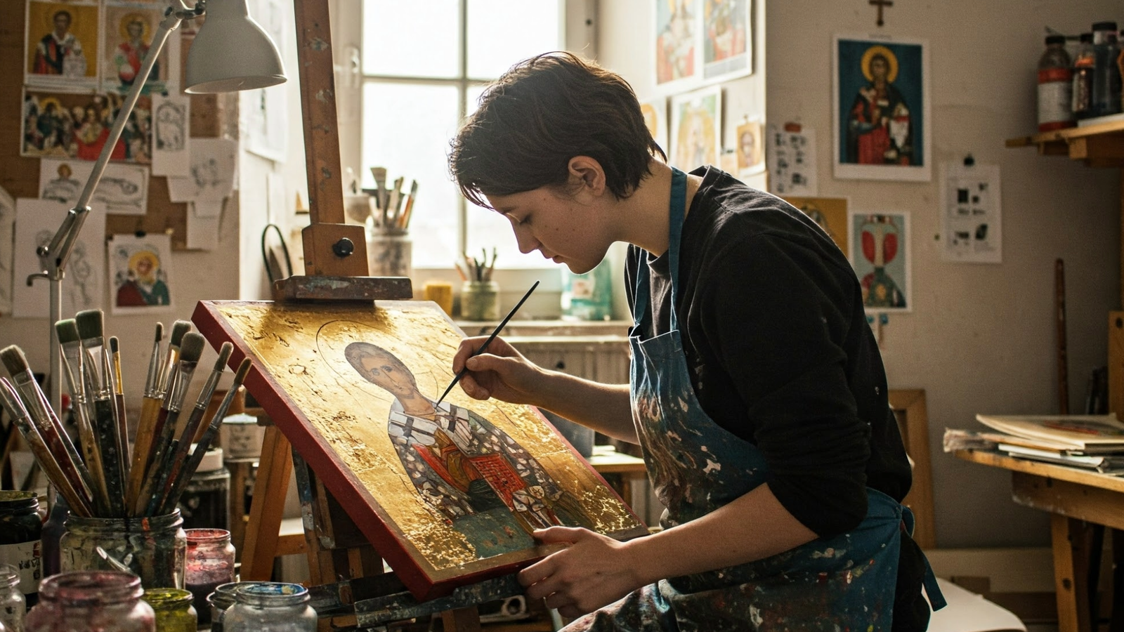 Angeli espressioni d’arte-6 Dipingere un'icona