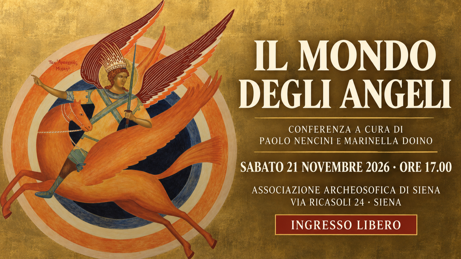 il mondo degli angeli 21 novembre siena 16x9