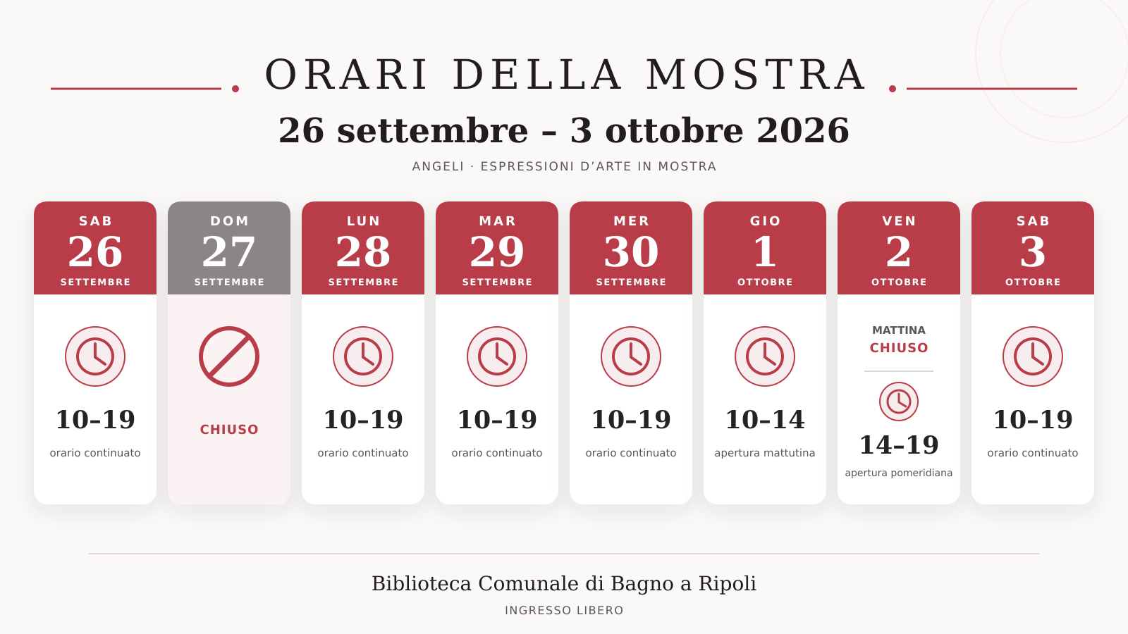 orari mostra angeli a bagno a ripoli